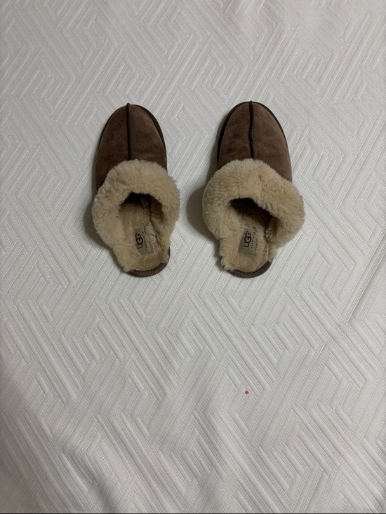 UGG Shoes - UGG Brown Suede Shearling Scuff Slippers